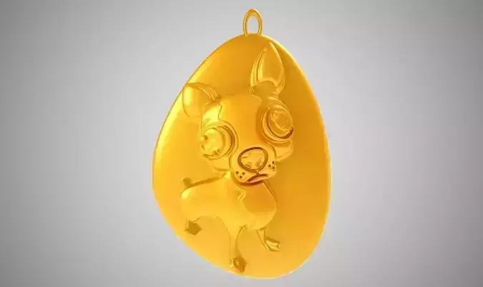 Rock Dog Necklace 3D print model
