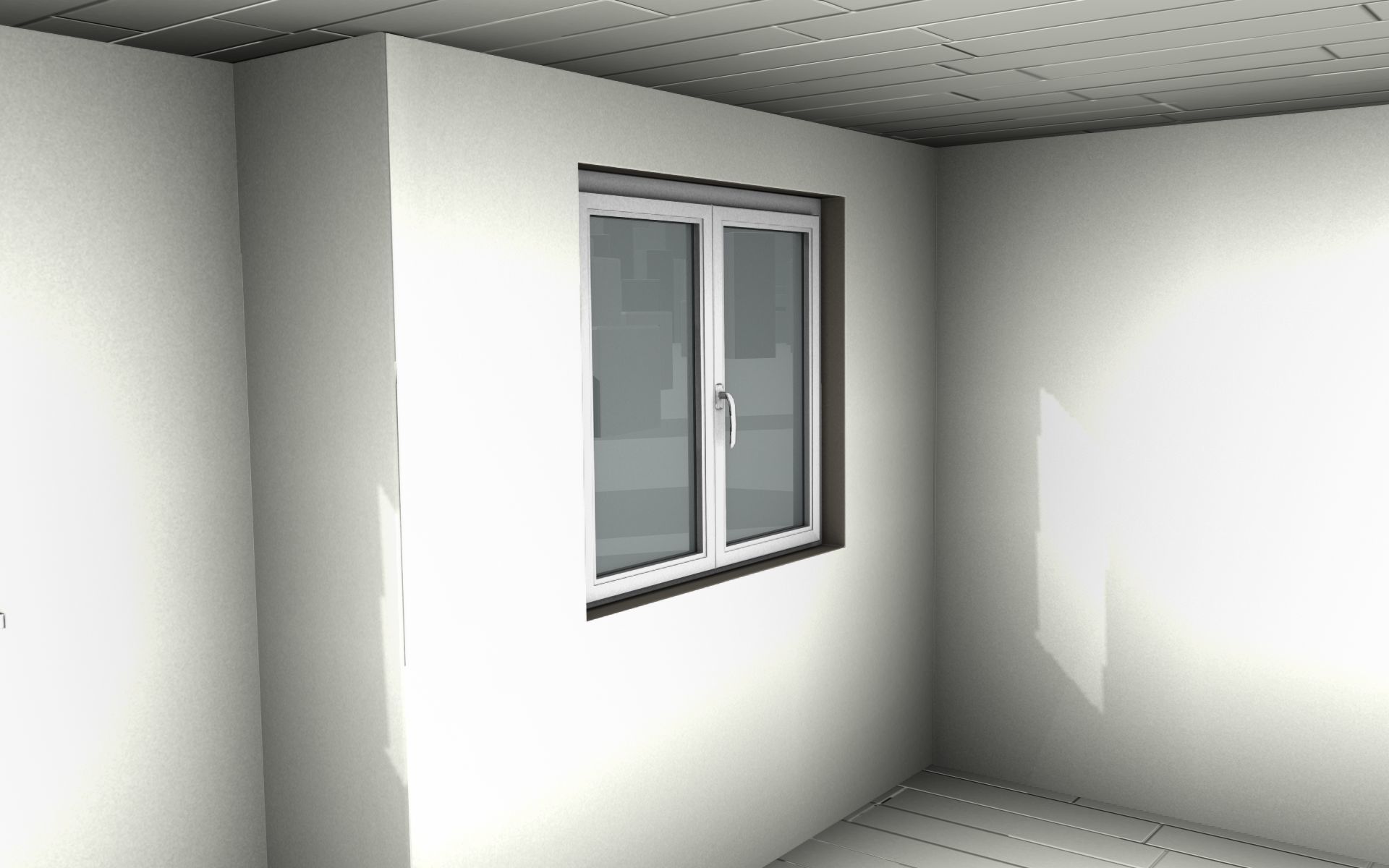 City House -25- Double-House - Roof blue - Wall brown Low-poly 3D model_30