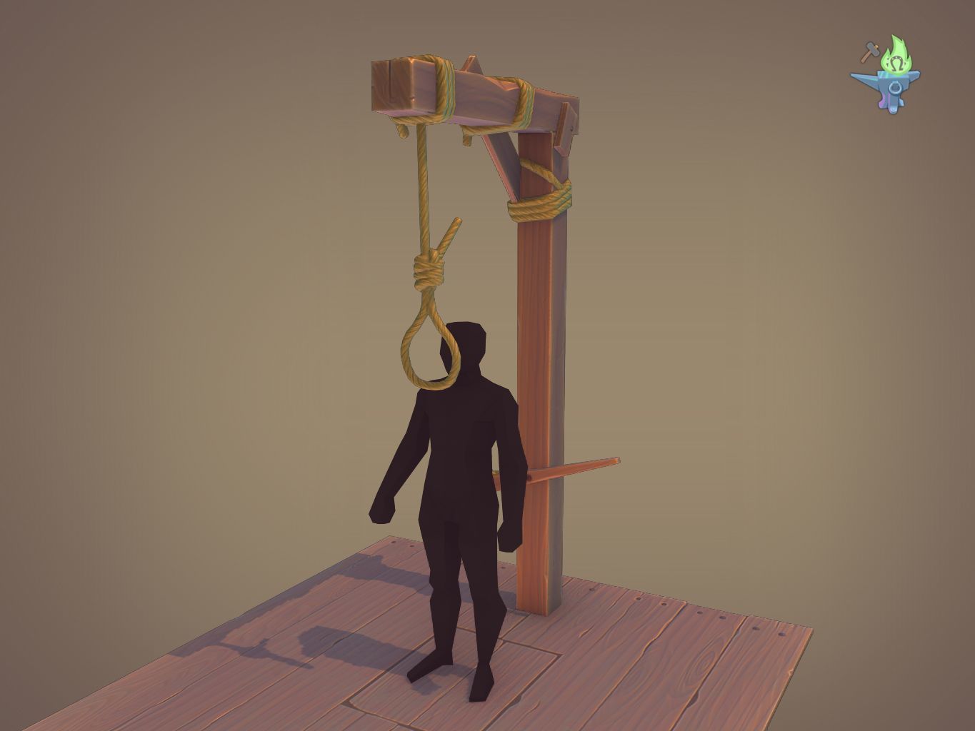 Gallows Low-poly 3D model_19