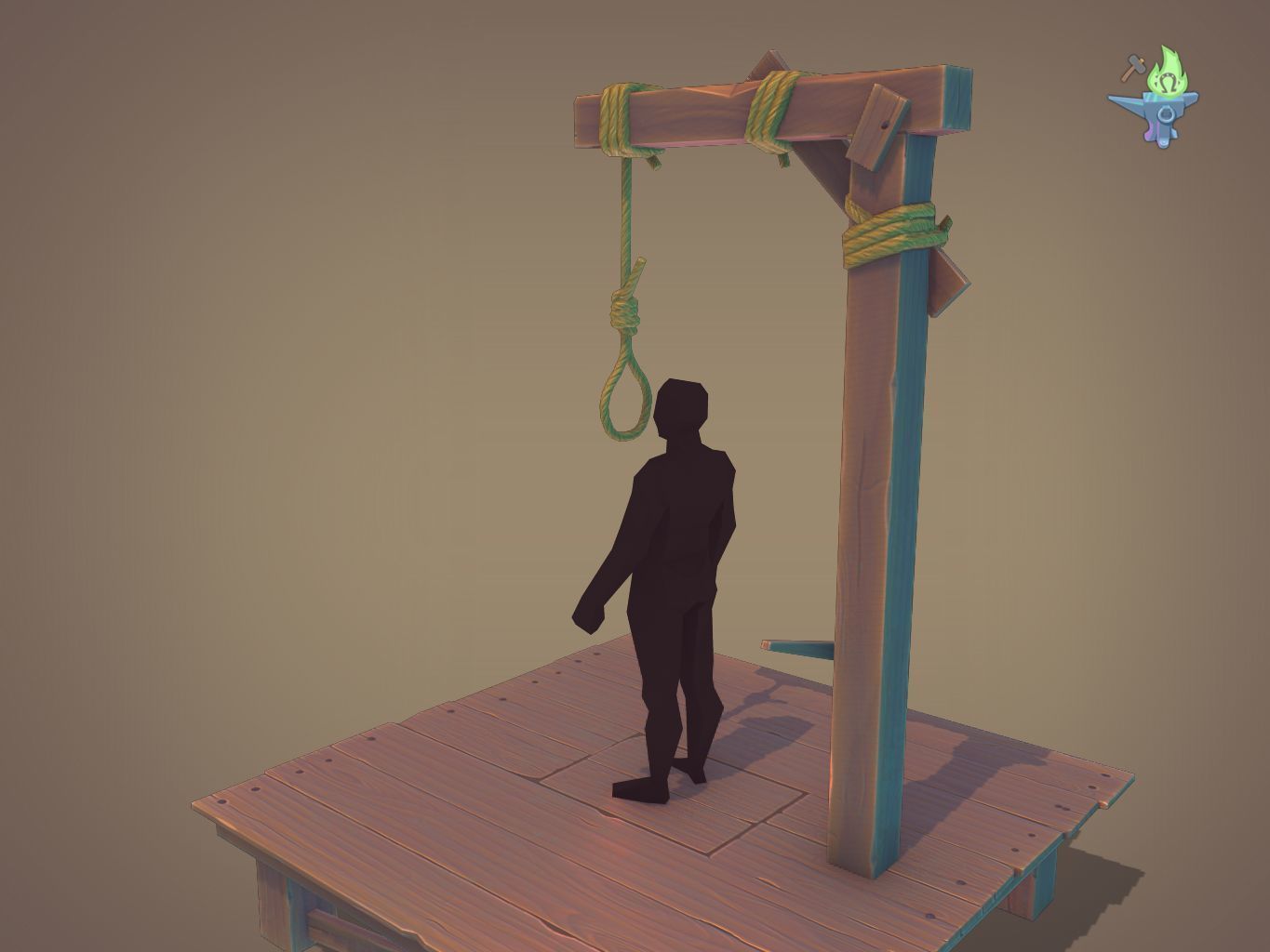 Gallows Low-poly 3D model_21