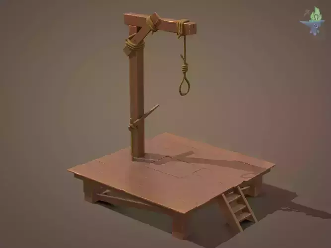 Gallows  Low-poly 3D model