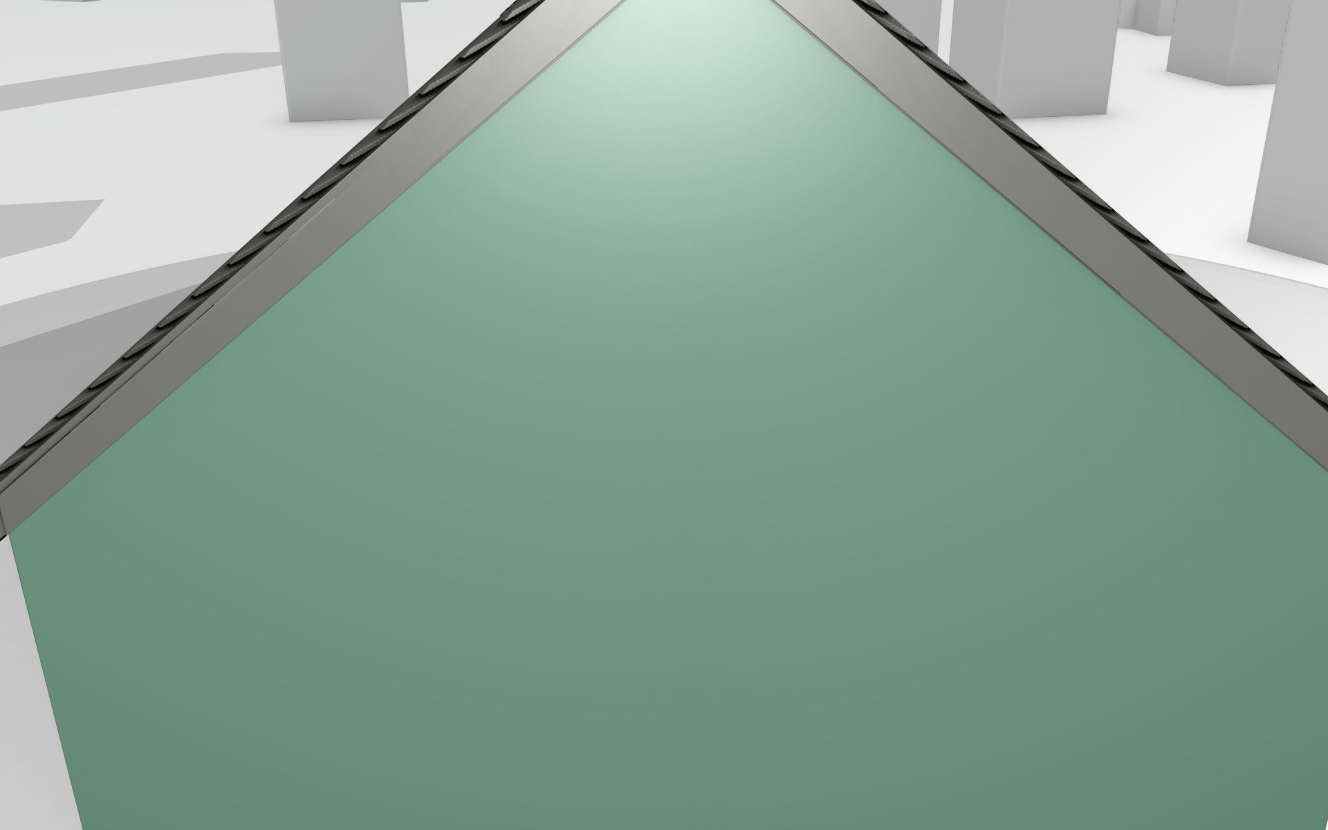 City House -17- Half-Double-House - Roof black- Wall green Low-poly 3D model_4