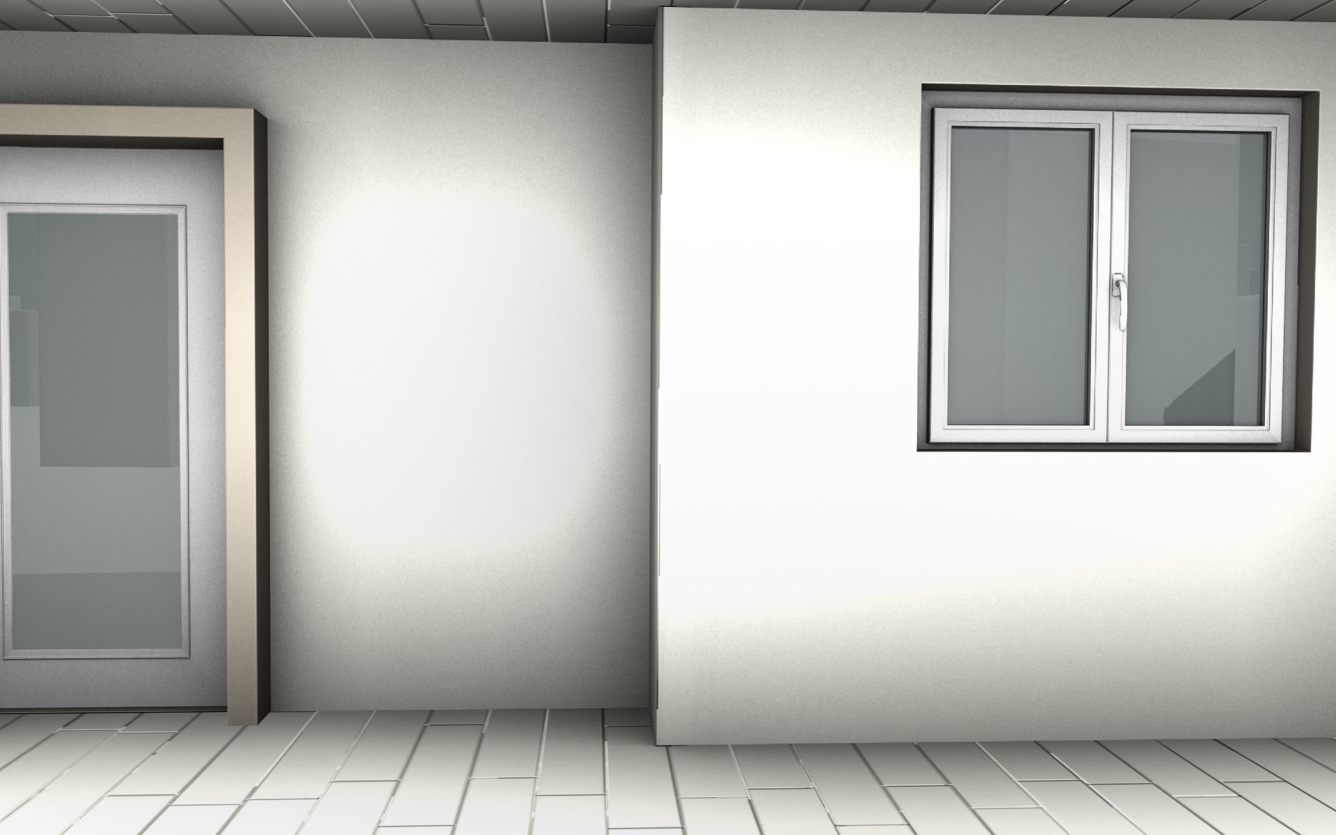 City House -17- Half-Double-House - Roof black- Wall green Low-poly 3D model_28