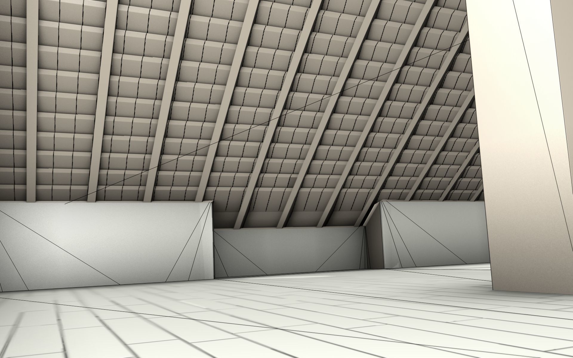 City House -16- Double-House - Roof black - Wall brown Low-poly 3D model_24