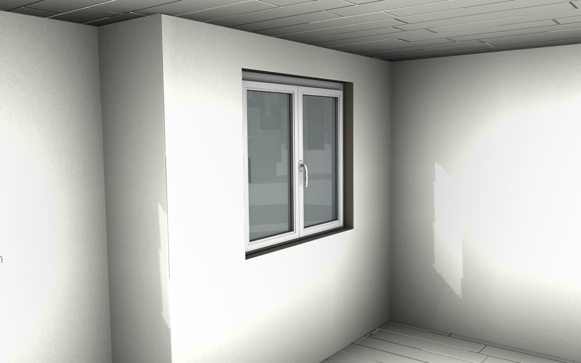 City House -16- Double-House - Roof black - Wall brown Low-poly 3D model_30