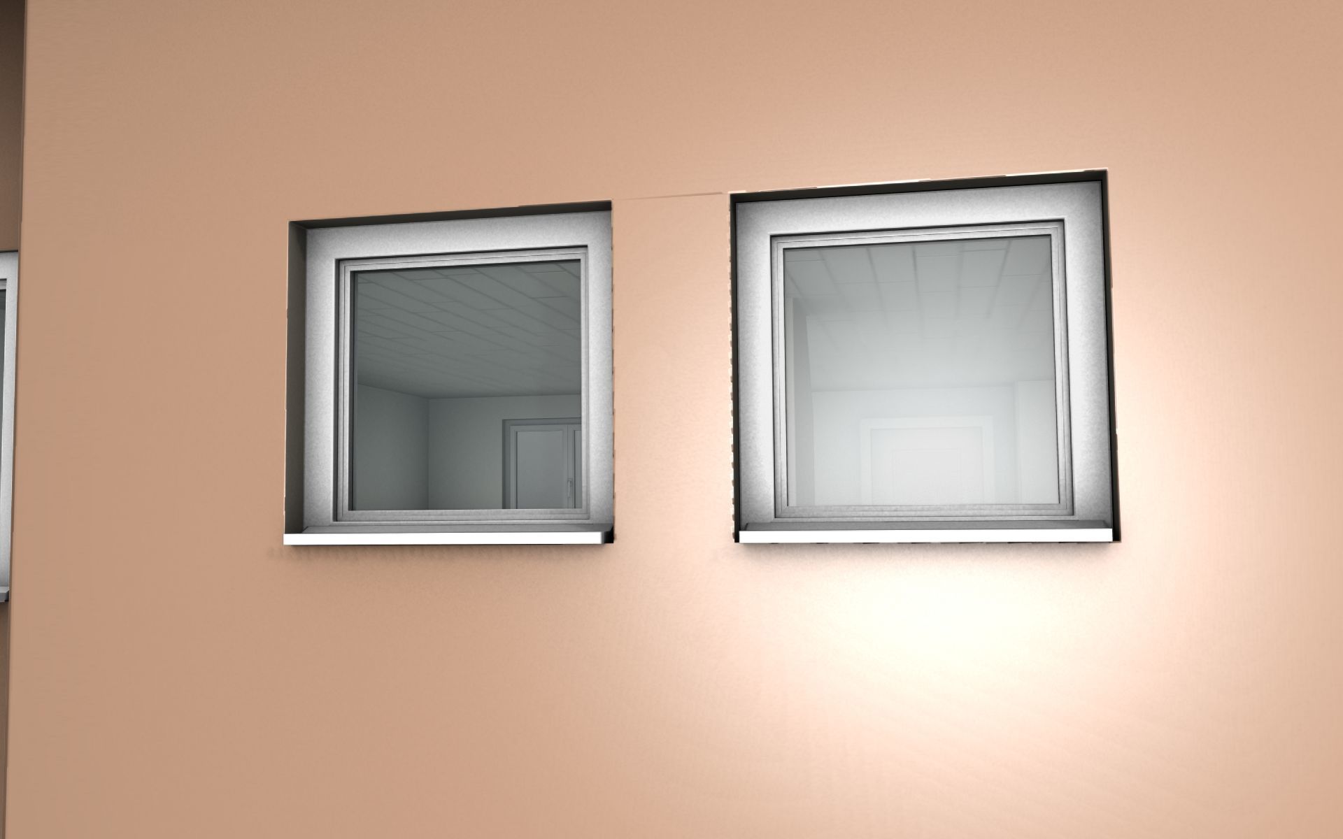 City House -16- Double-House - Roof black - Wall brown Low-poly 3D model_40