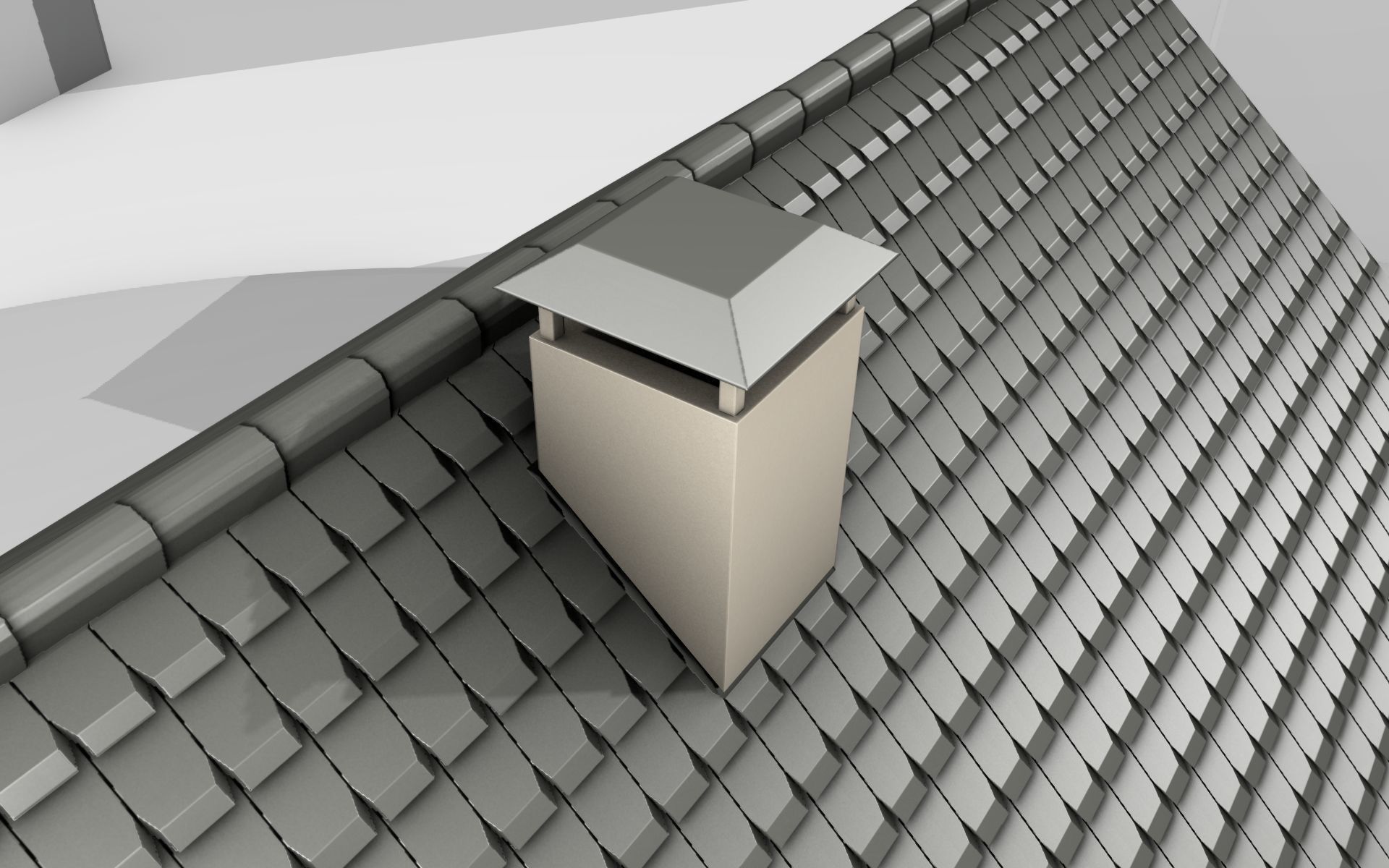 City House -16- Double-House - Roof black - Wall brown Low-poly 3D model_6