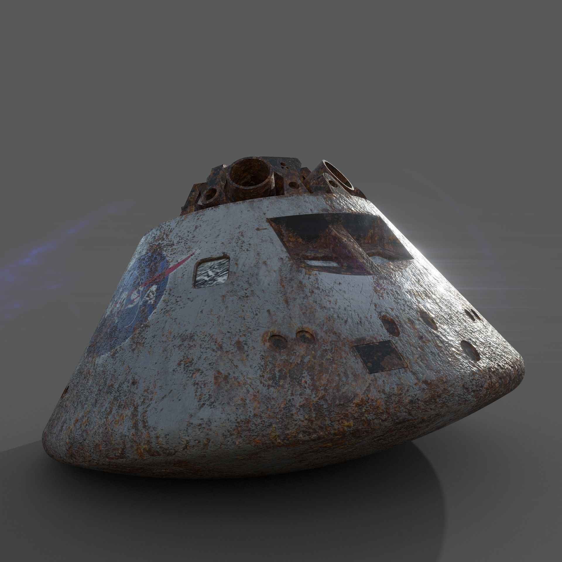 Orion Capsule - 3 Texture Sets Low-poly 3D model_1