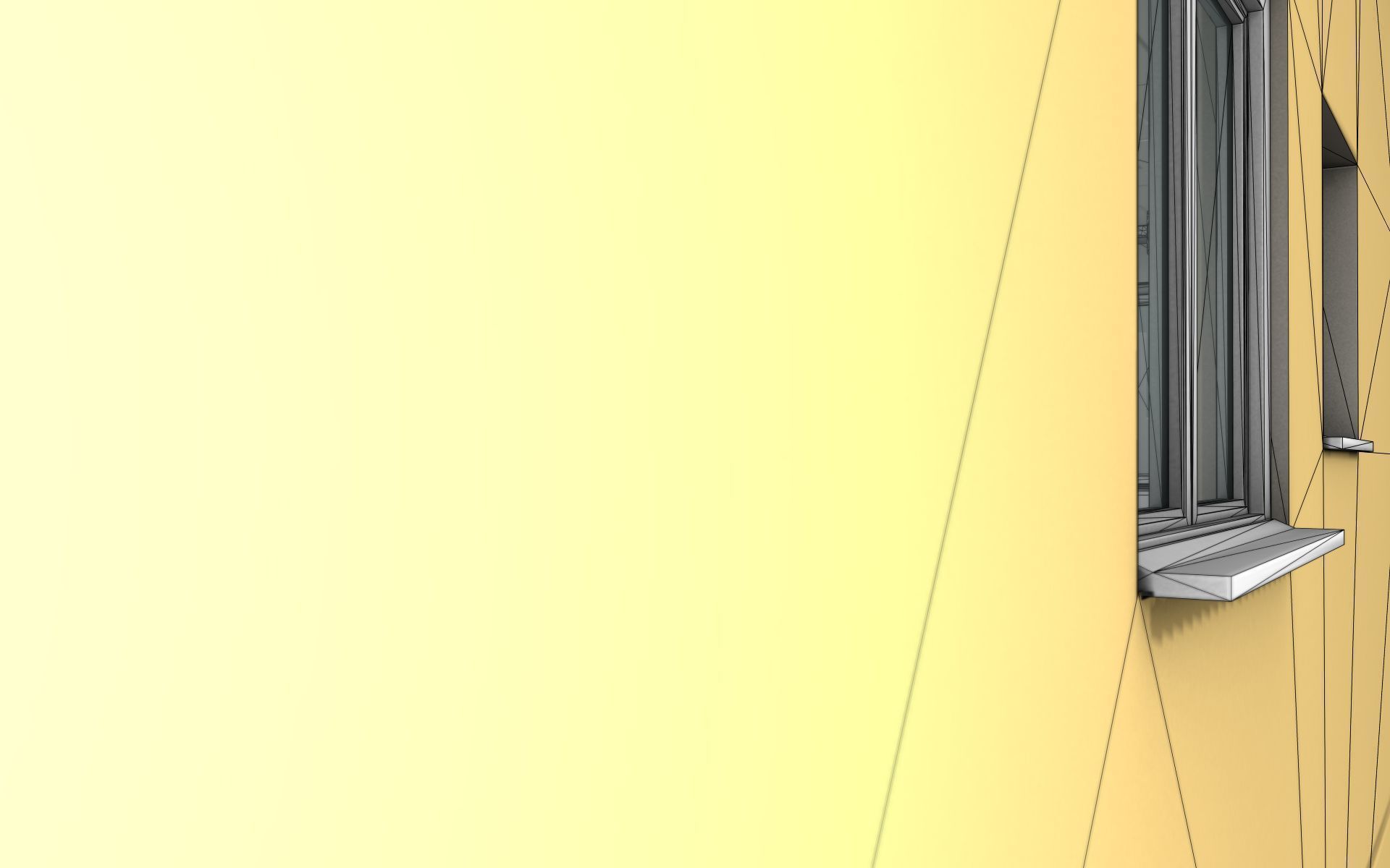 City House -16- Half-Double-House - Roof black - Wall yellow Low-poly 3D model_16