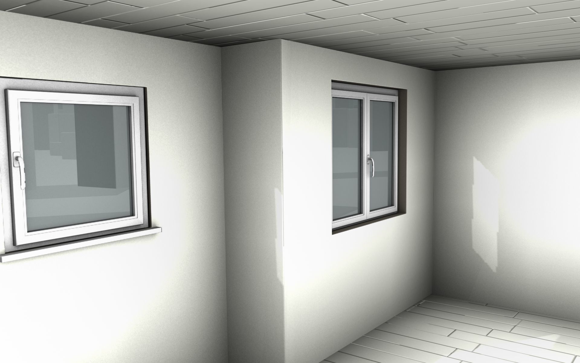 City House -16- Half-Double-House - Roof black - Wall yellow Low-poly 3D model_30