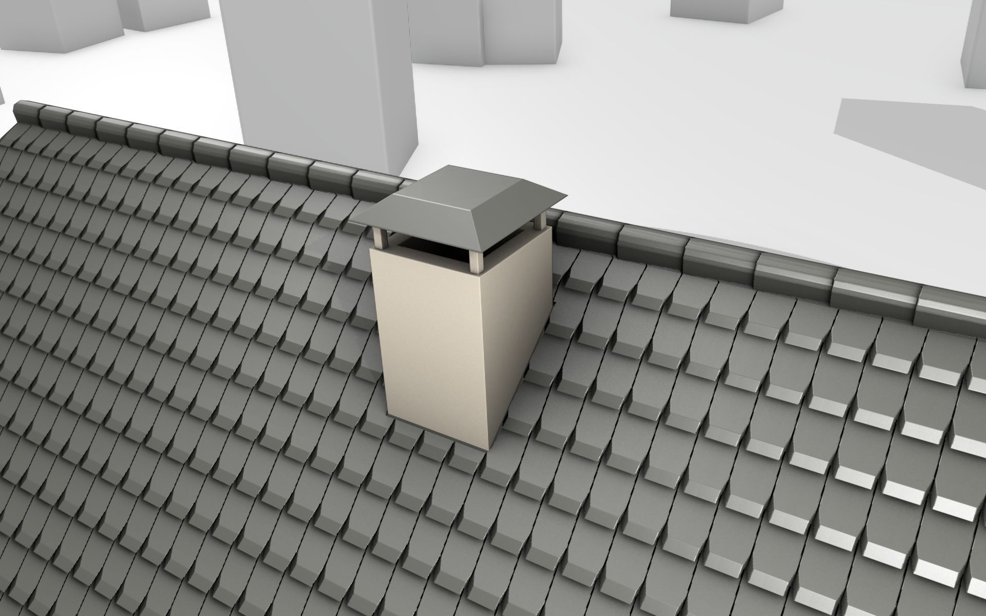 City House -15- Half-Double-House - Roof black - Wall skinyellow Low-poly 3D model_41