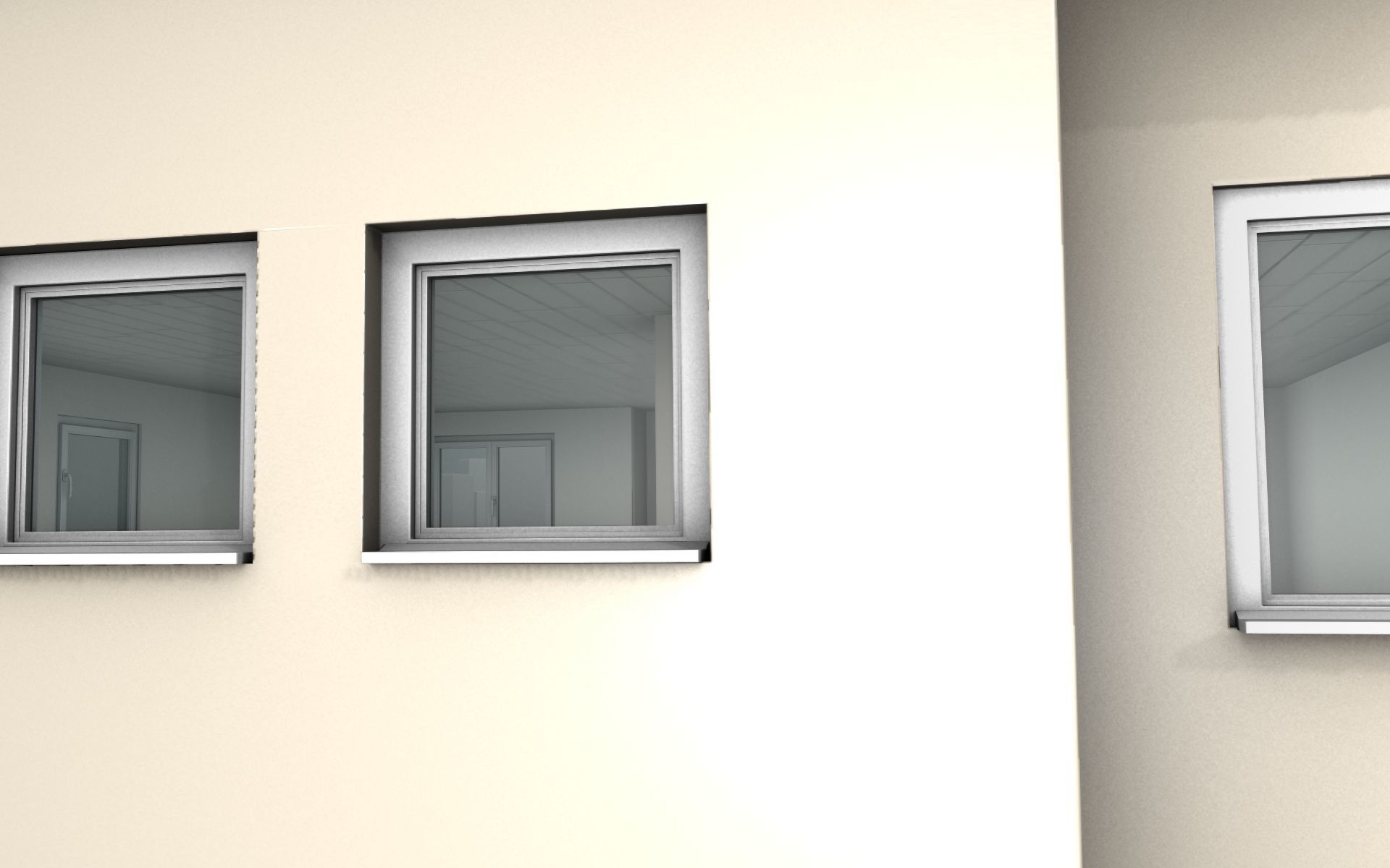 City House -15- Half-Double-House - Roof black - Wall skinyellow Low-poly 3D model_38