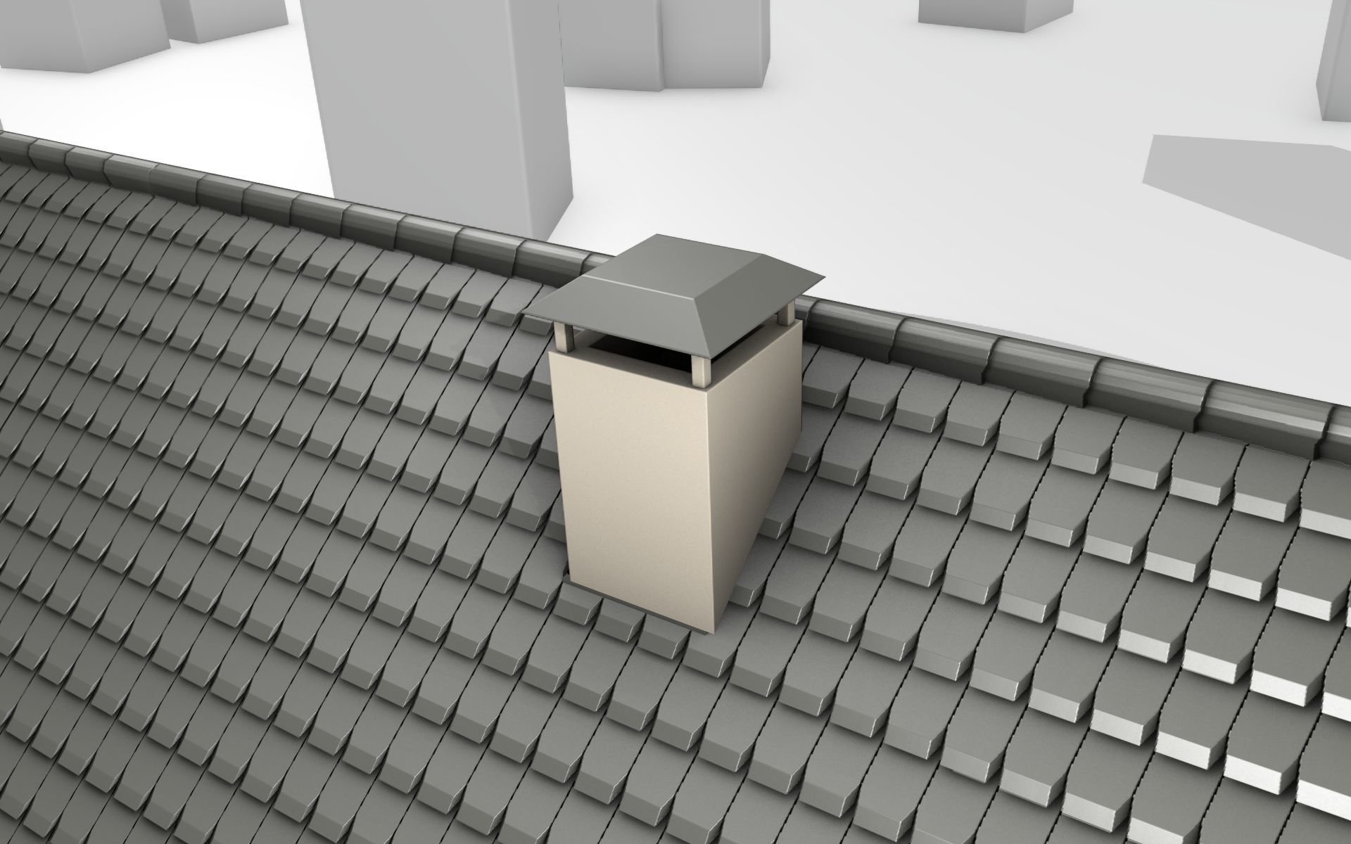 City House -14- Double-House - Roof black - Wall skinyellow Low-poly 3D model_43