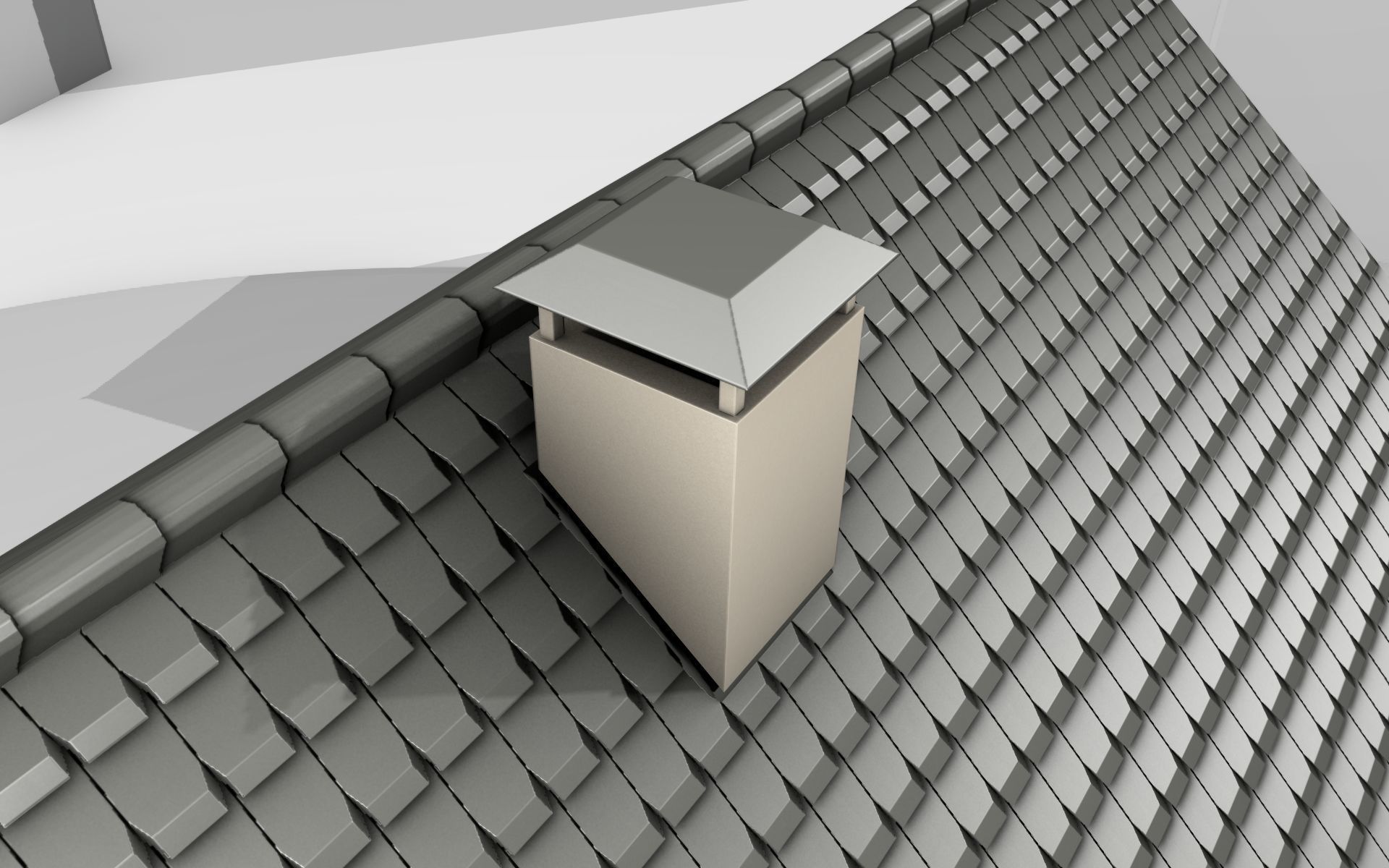 City House -14- Double-House - Roof black - Wall skinyellow Low-poly 3D model_6