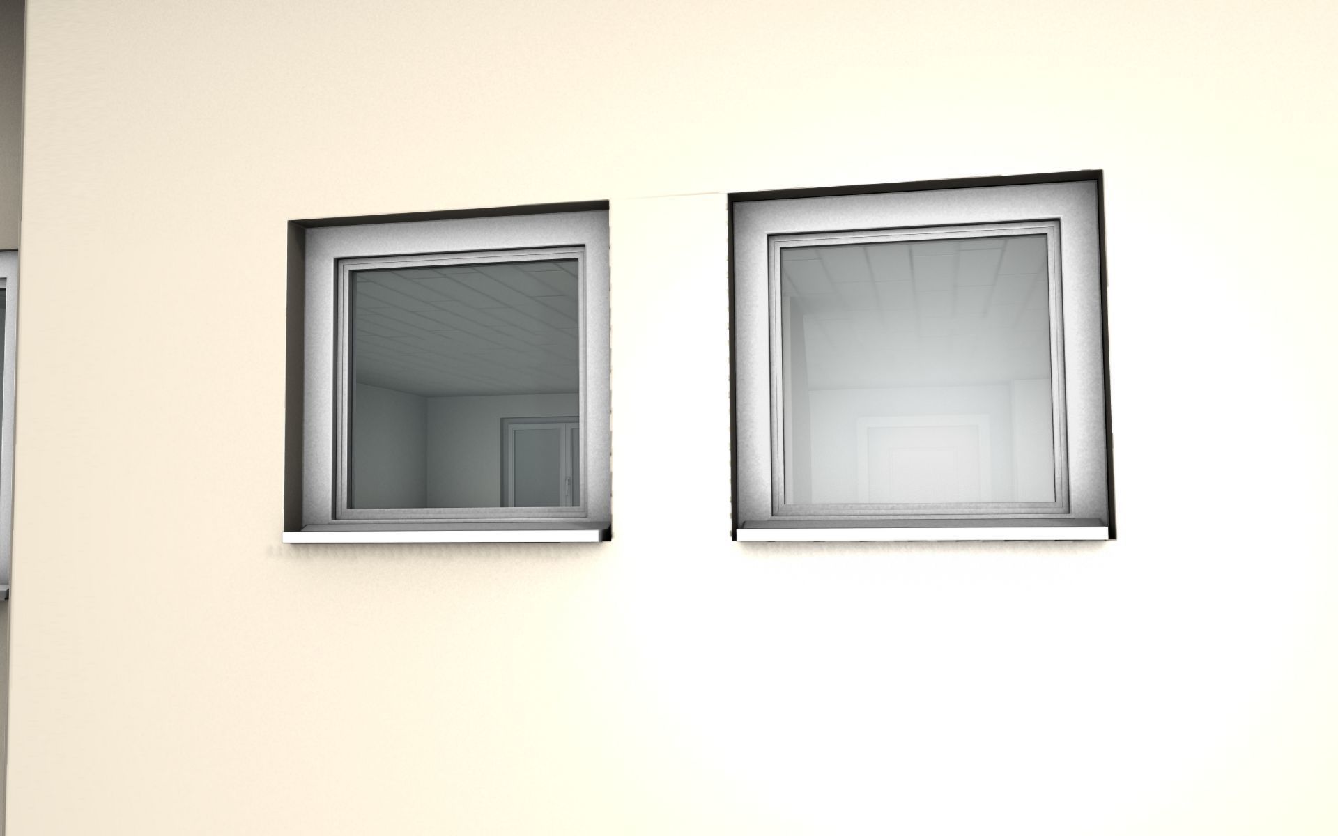 City House -14- Double-House - Roof black - Wall skinyellow Low-poly 3D model_40