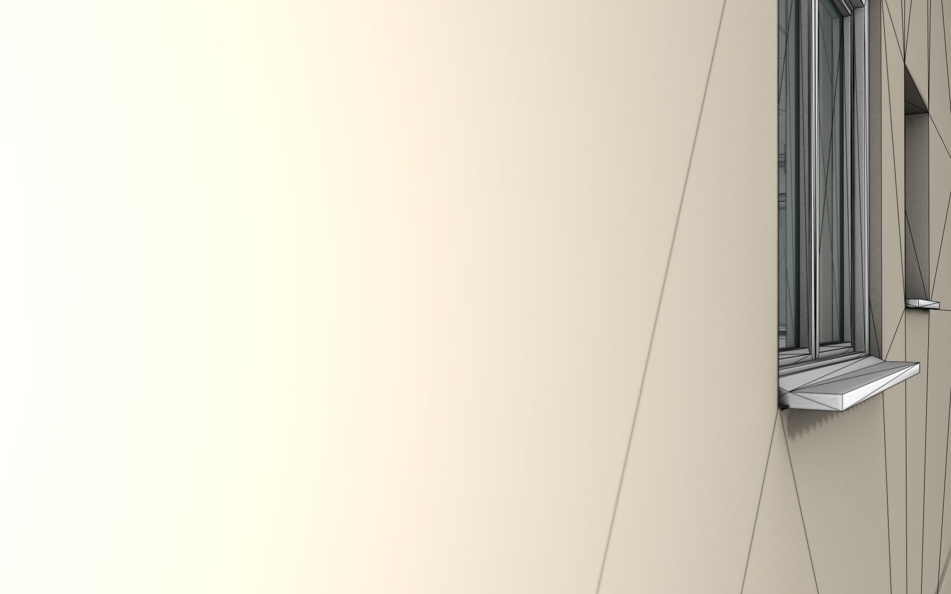 City House -13- Half-Double-House - Roof black - Wall skinyellow Low-poly 3D model_16