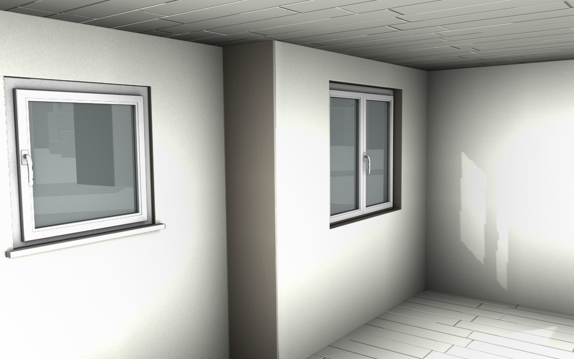 City House -12- Half-Double-House - Roof black - Wall white Low-poly 3D model_31