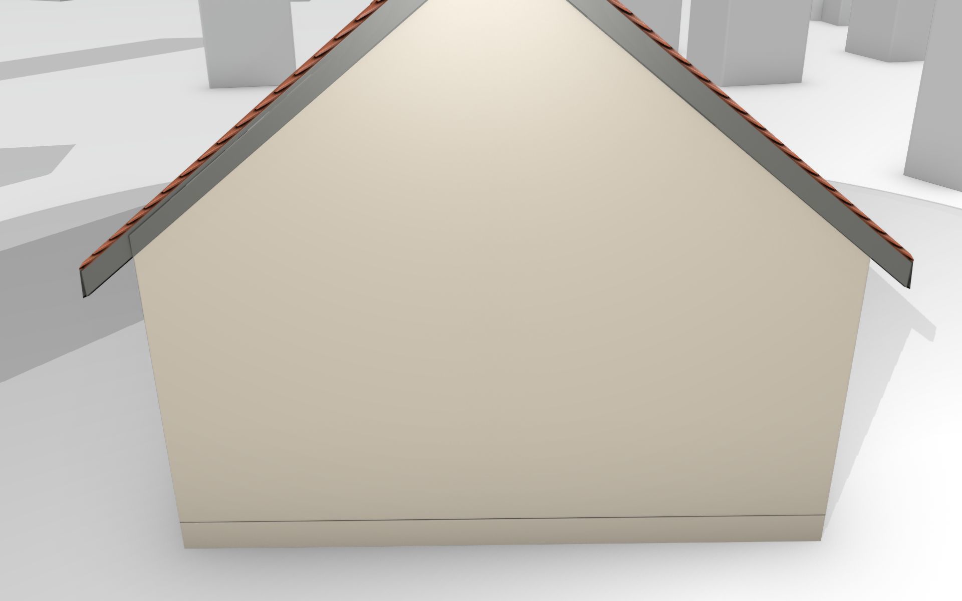 City House - 6 - Half-Double-House - Roof red - Wall skinyellow Low-poly 3D model_4
