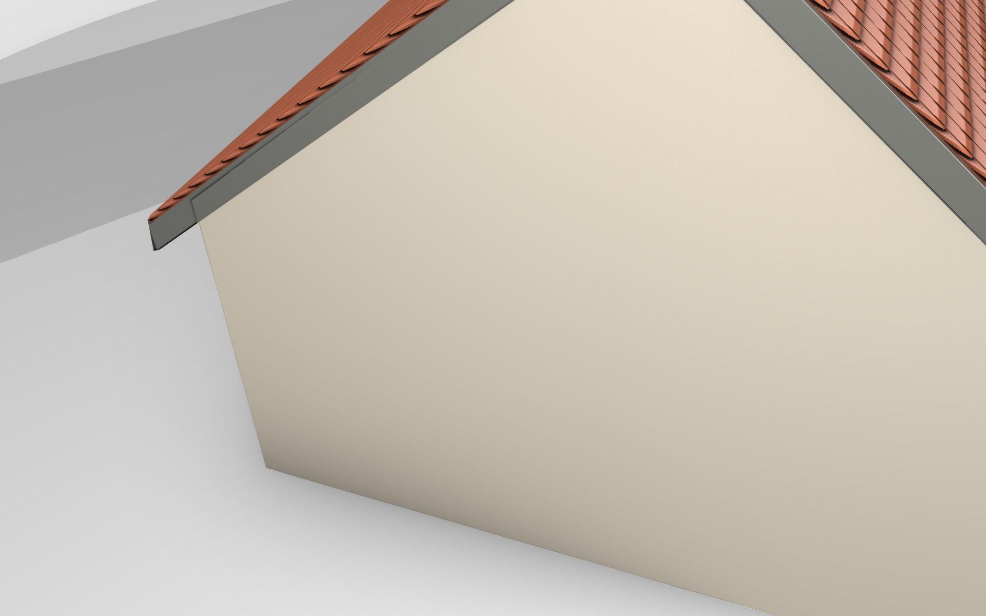 City House - 6 - Half-Double-House - Roof red - Wall skinyellow Low-poly 3D model_36