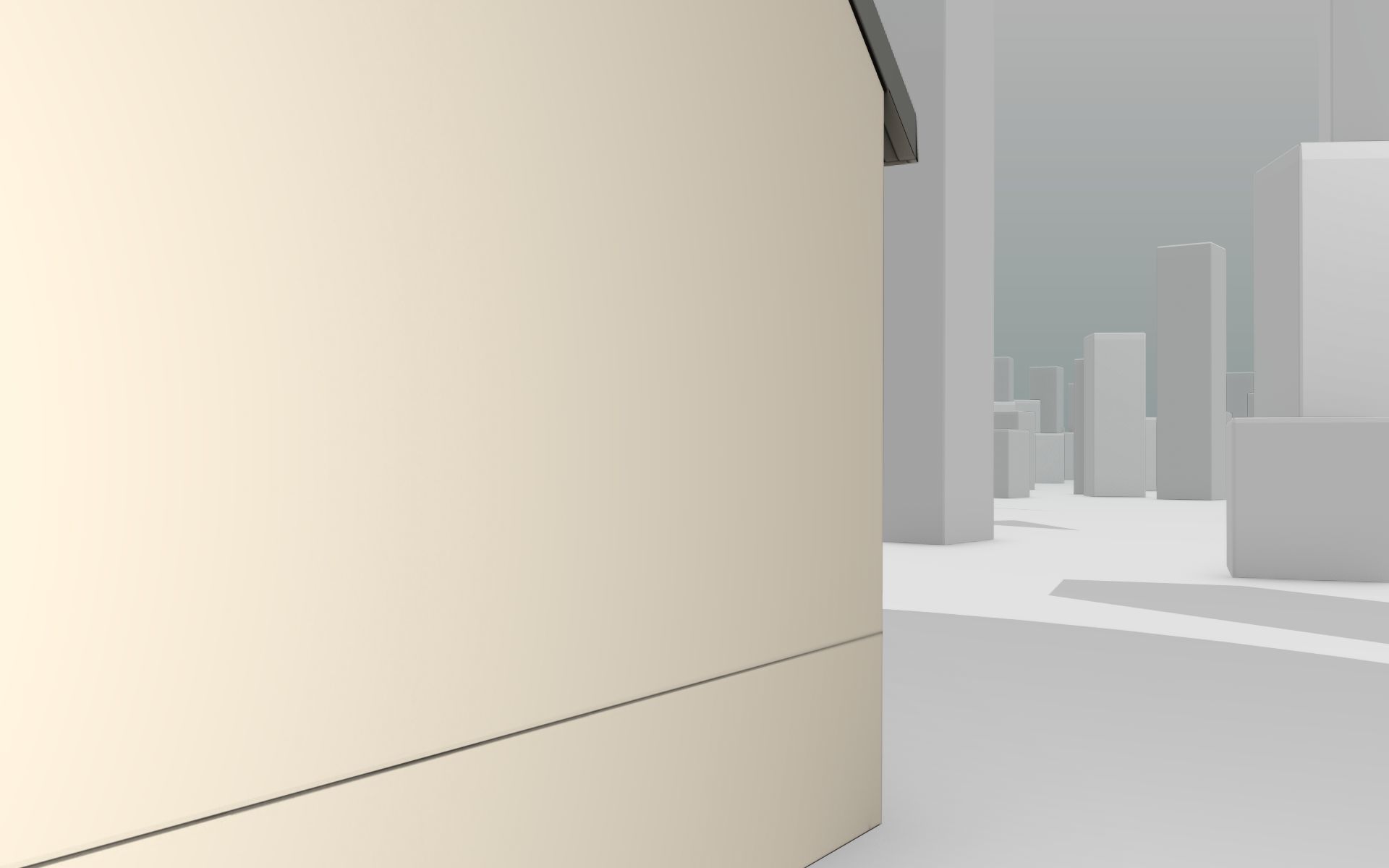 City House - 6 - Half-Double-House - Roof red - Wall skinyellow Low-poly 3D model_15