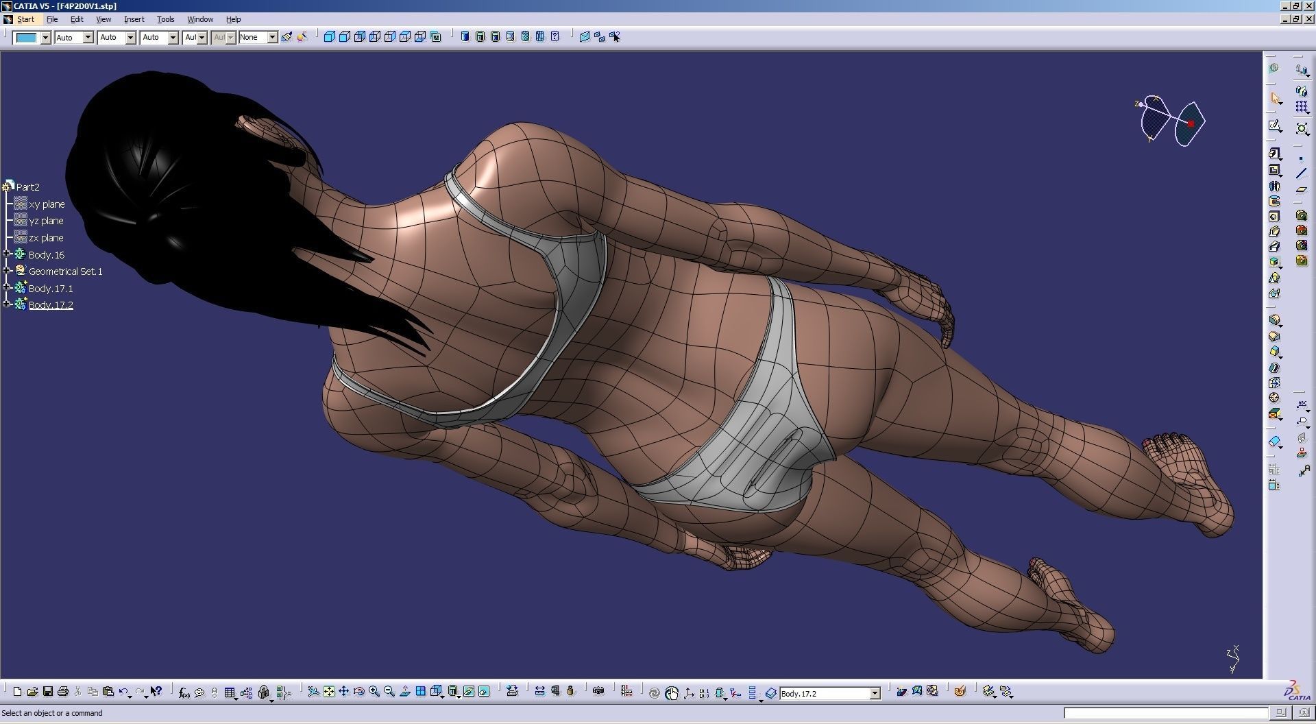 CAD-friendly Young Female Model F4P2D0V1 3D model_25