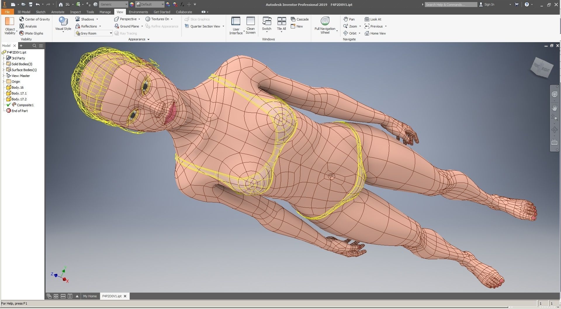 CAD-friendly Young Female Model F4P2D0V1 3D model_26