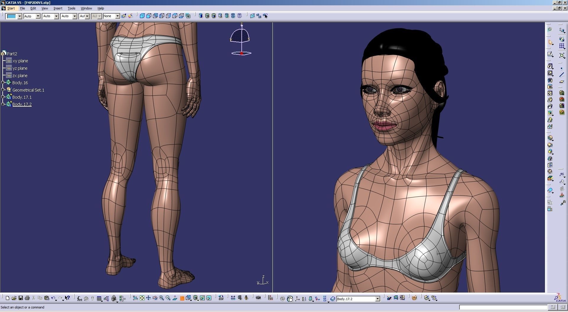 CAD-friendly Young Female Model F4P2D0V1 3D model_23