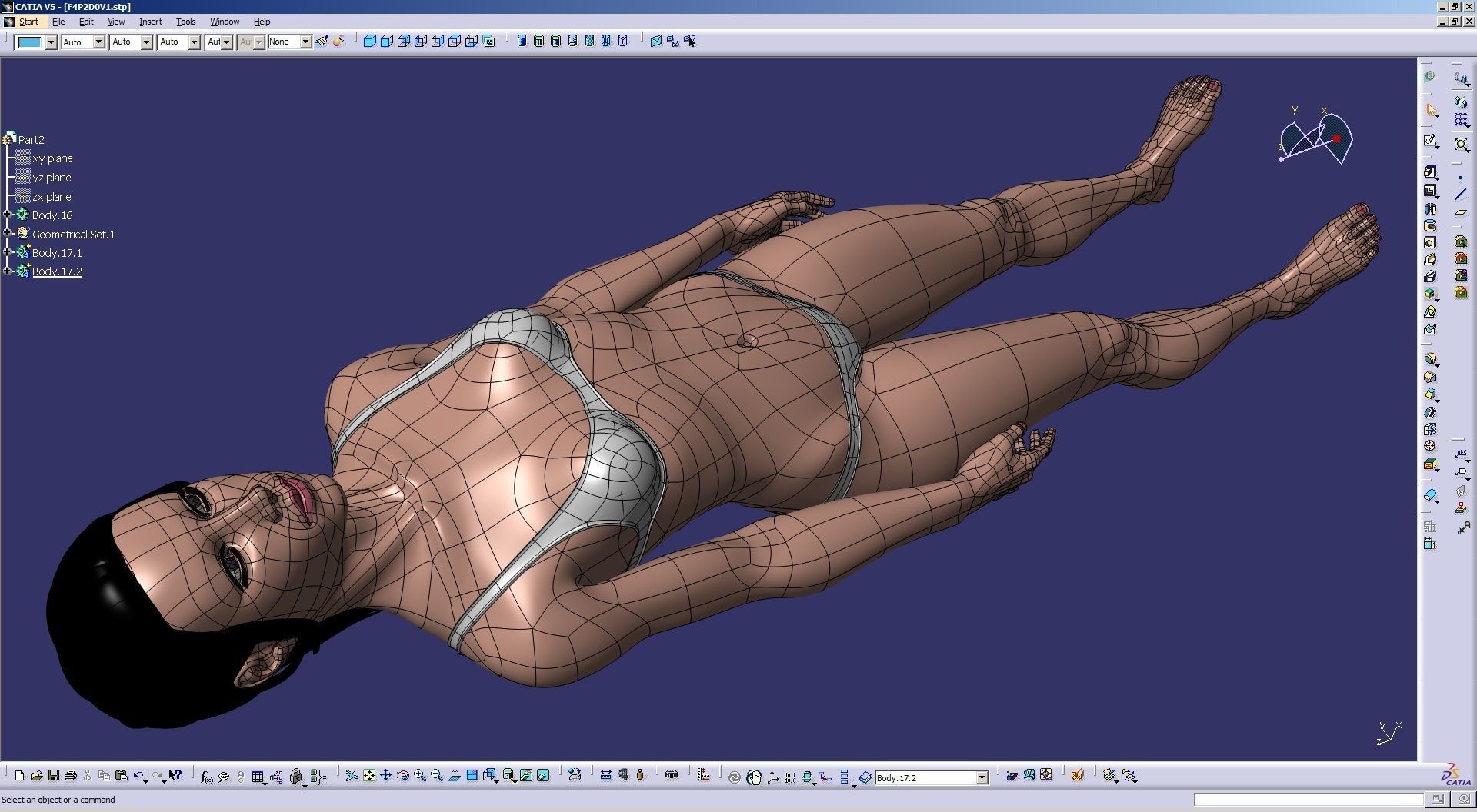 CAD-friendly Young Female Model F4P2D0V1 3D model_24