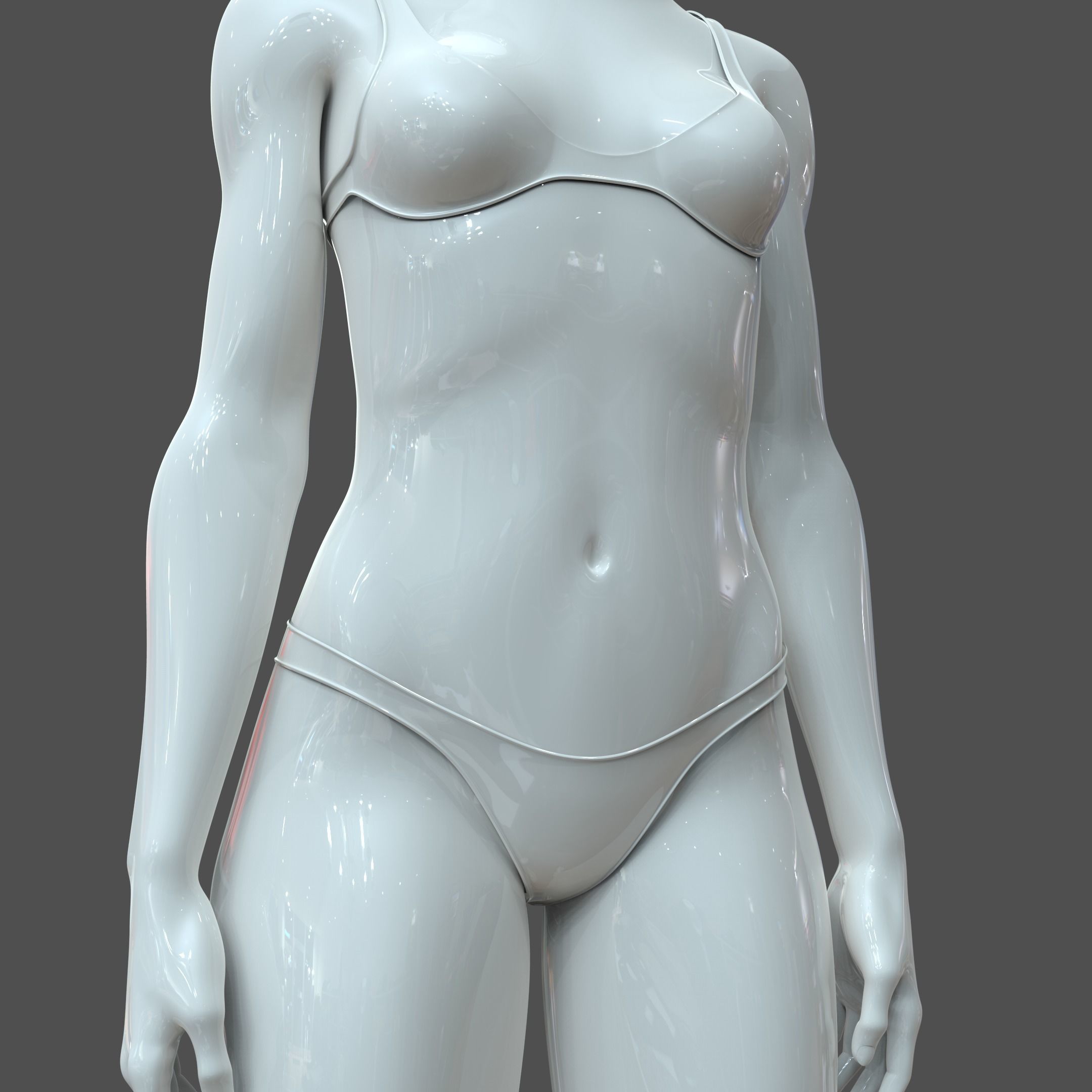 CAD-friendly Young Female Model F4P2D0V1 3D model_12