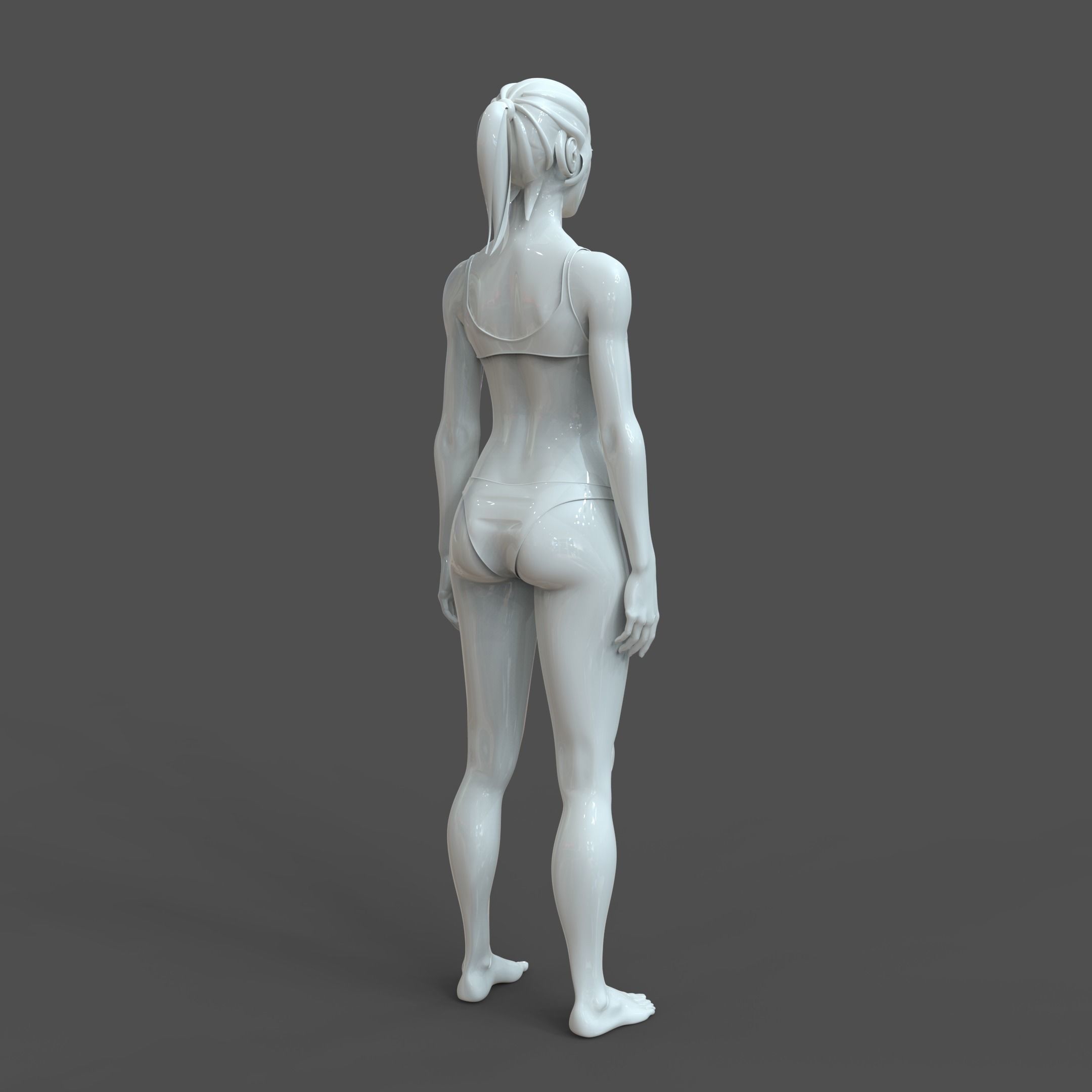 CAD-friendly Young Female Model F4P2D0V1 3D model_14