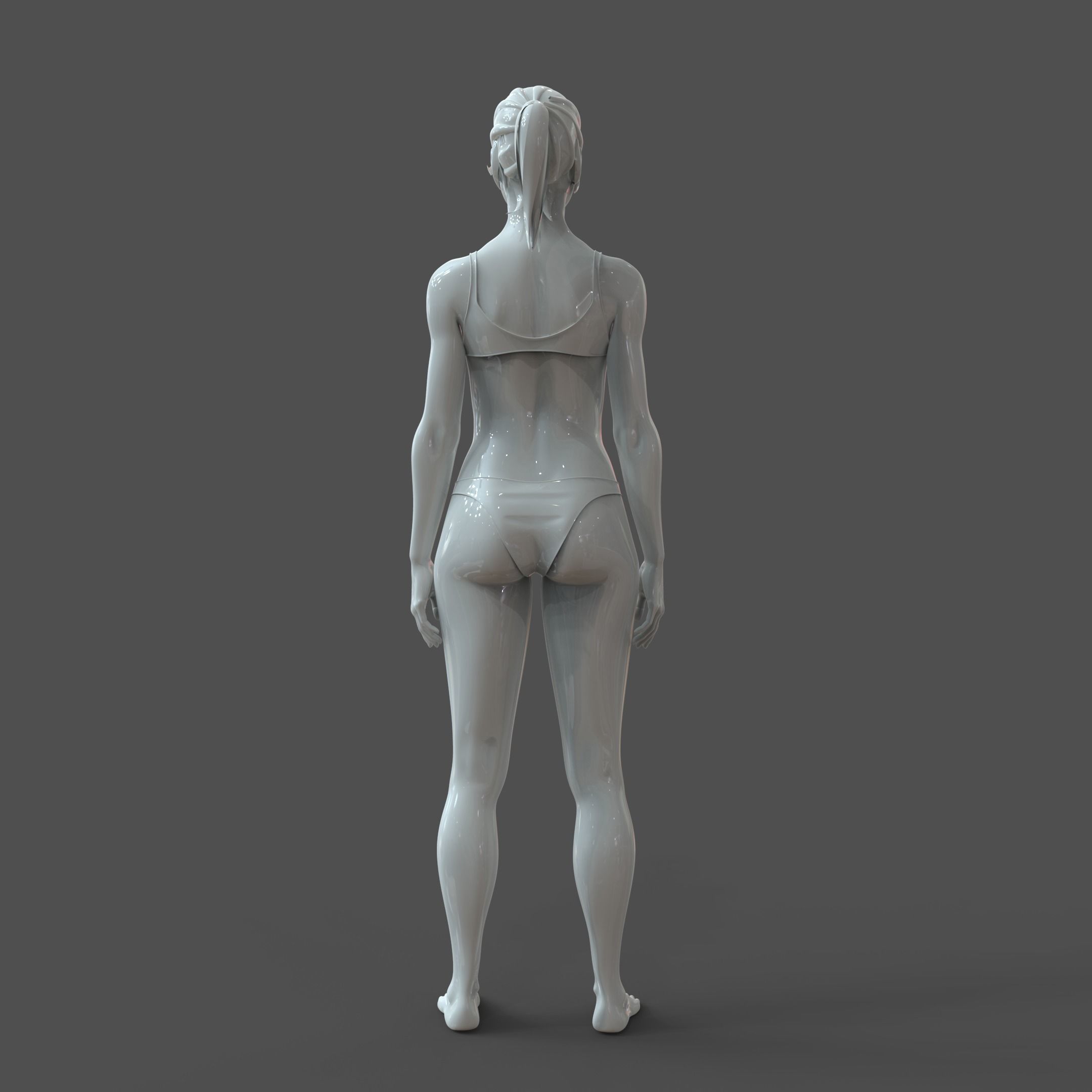 CAD-friendly Young Female Model F4P2D0V1 3D model_6