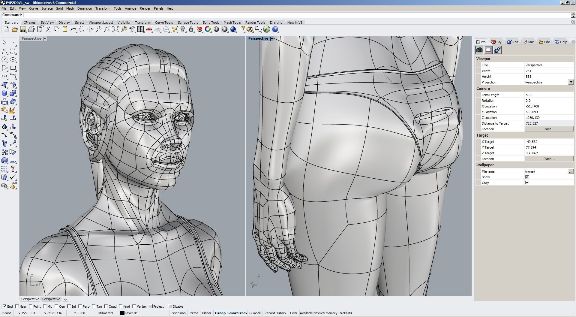 CAD-friendly Young Female Model F4P2D0V1 3D model_34