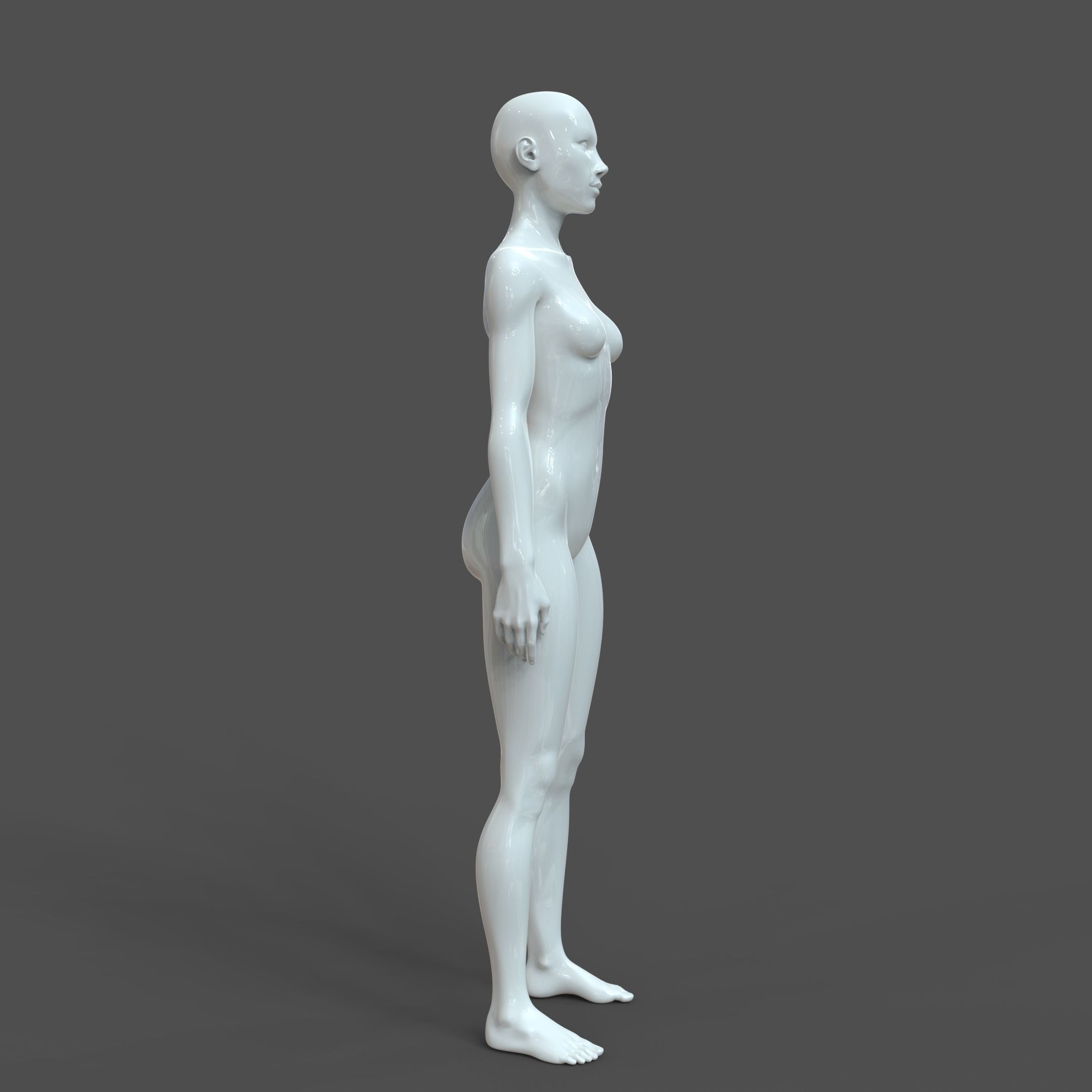 CAD-friendly Young Female Model F4P2D0V1 3D model_5