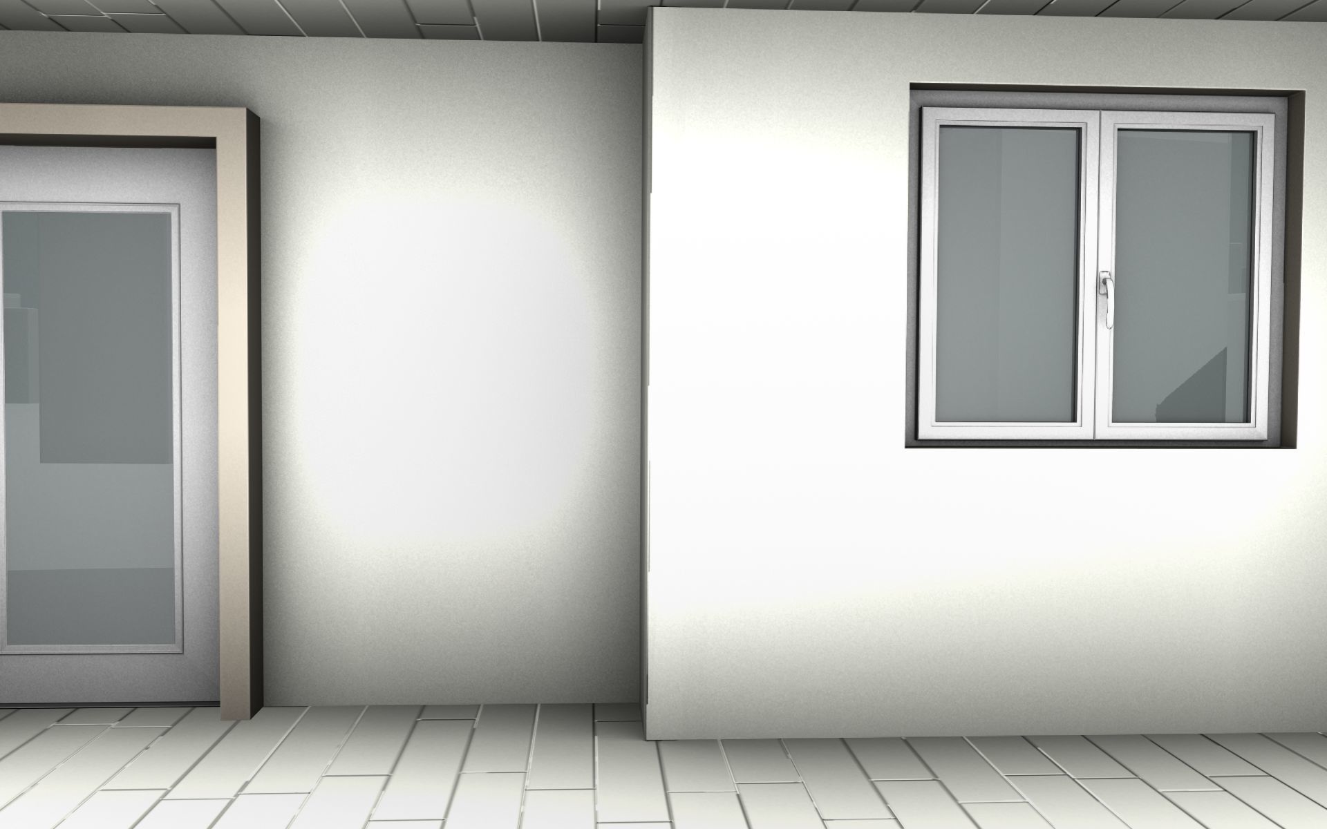 City House - 3 - Half-Double-House - Roof red - Wall black white Low-poly 3D model_28