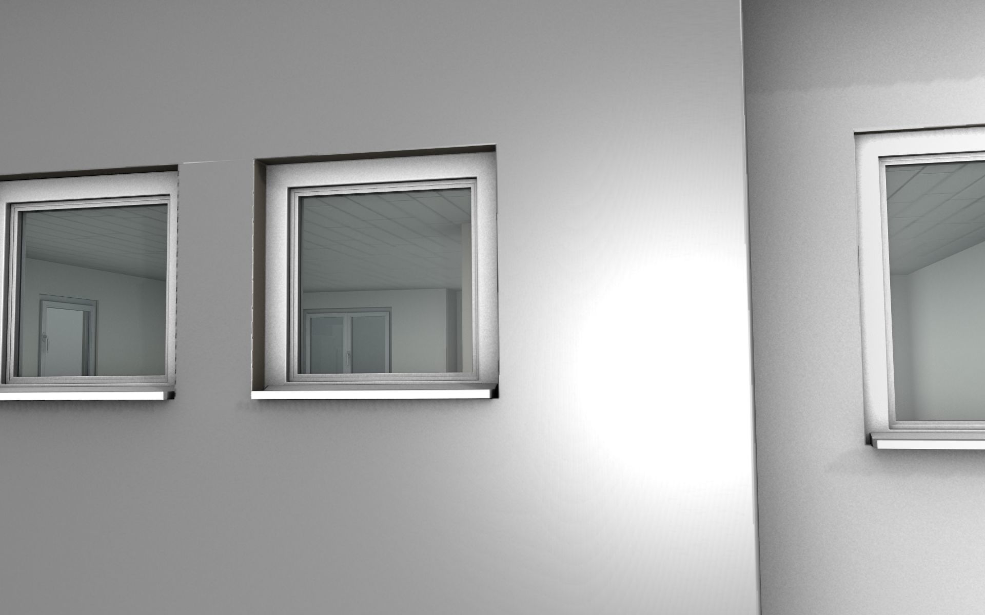 City House - 3 - Half-Double-House - Roof red - Wall black white Low-poly 3D model_37