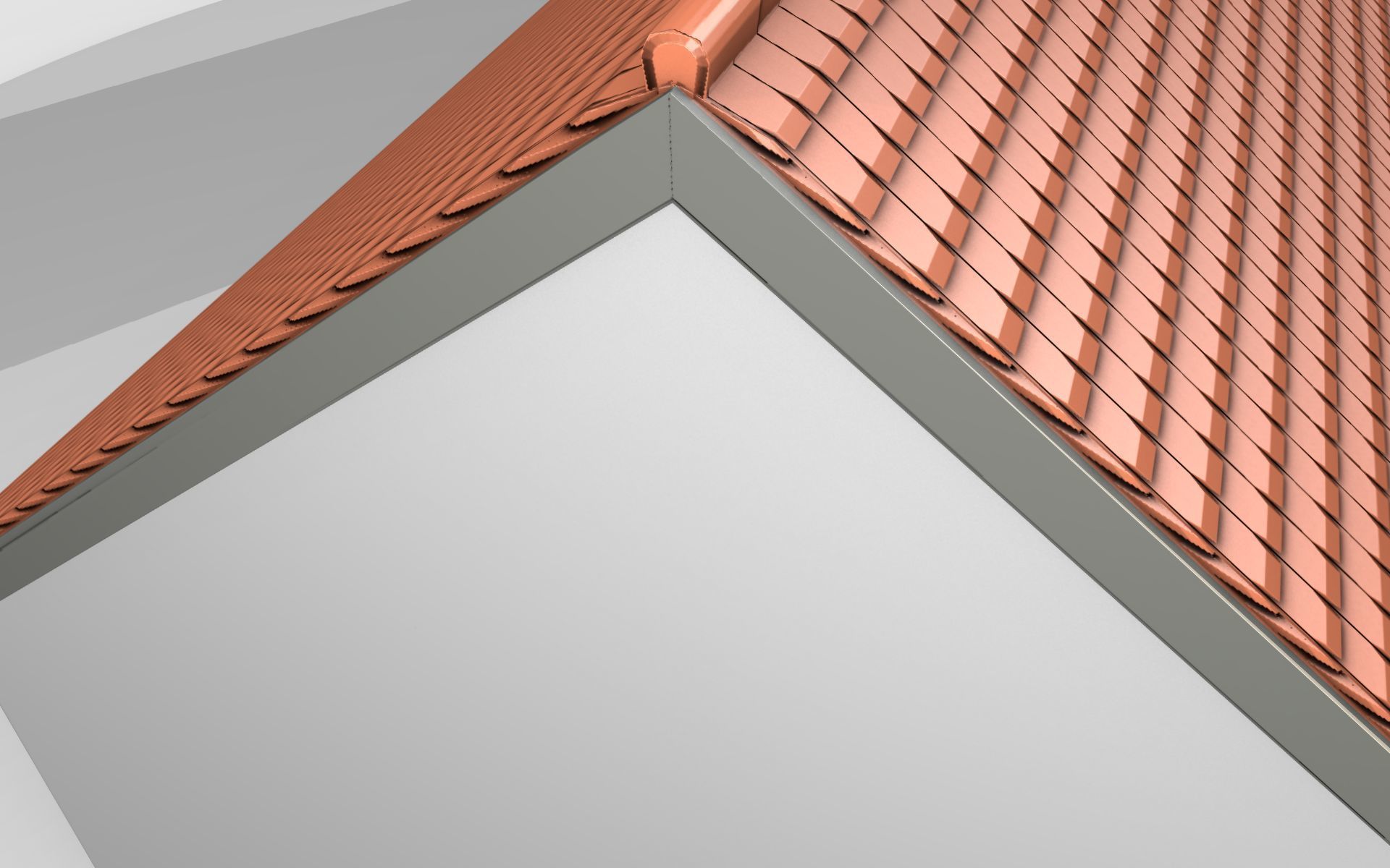 City House - 3 - Half-Double-House - Roof red - Wall black white Low-poly 3D model_33