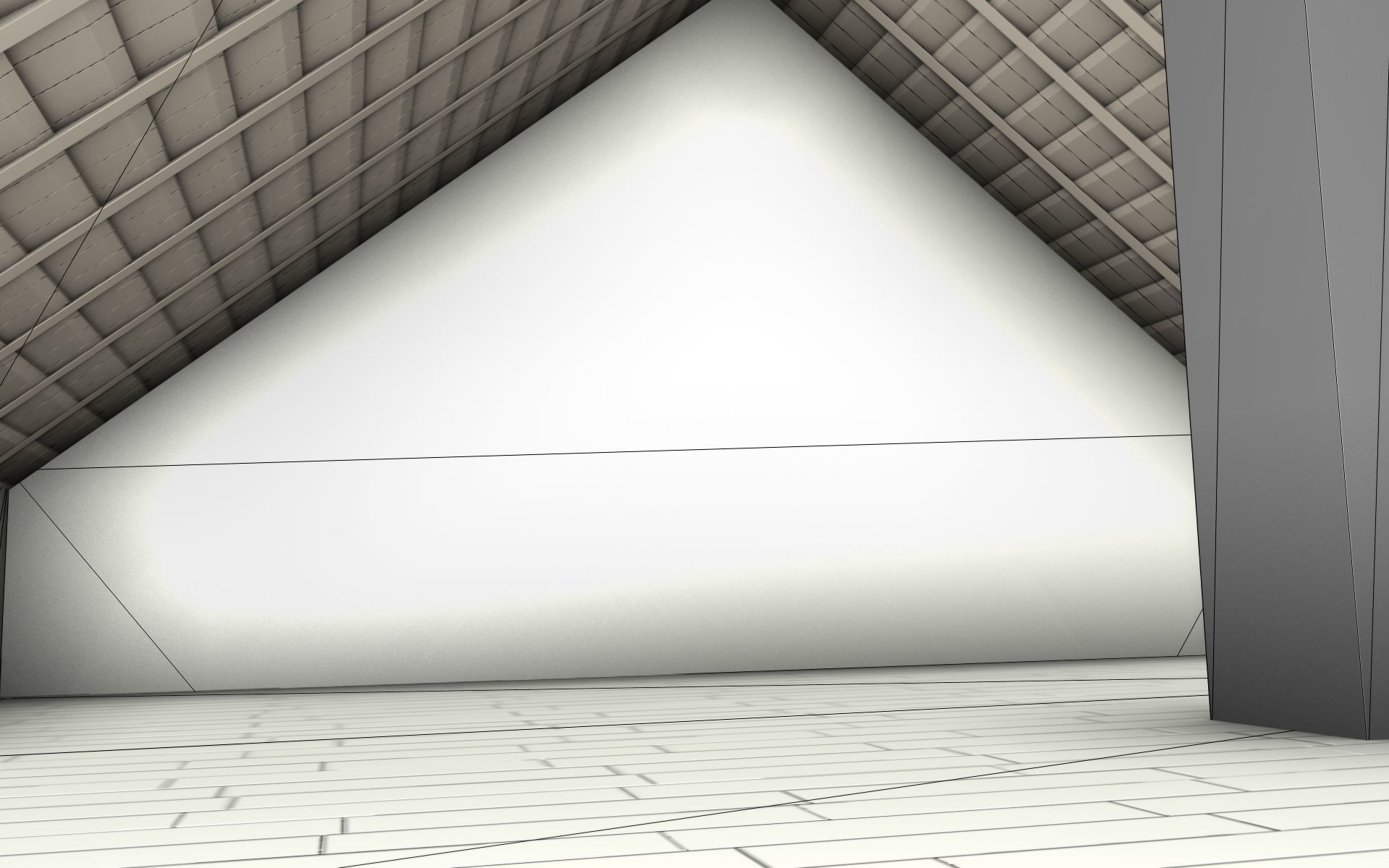 City House - 3 - Half-Double-House - Roof red - Wall black white Low-poly 3D model_21