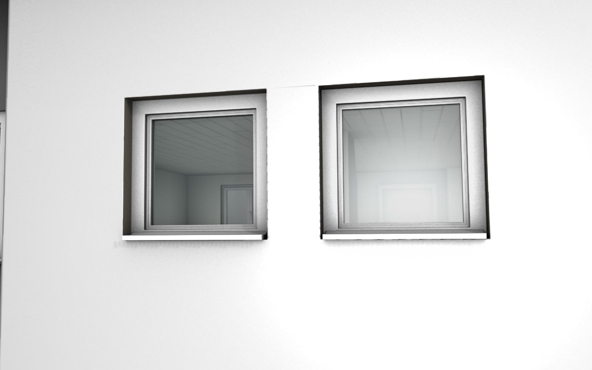 City House -2- Double-House - Roof red - Wall gray black Low-poly 3D model_40