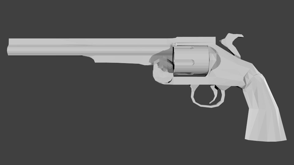 Smith and western Revolver Low-poly 3D model_1