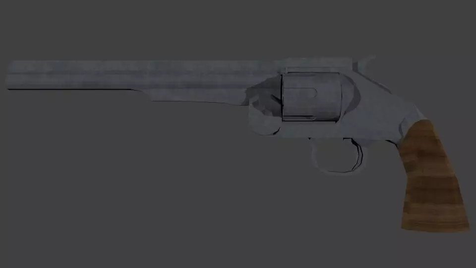 Smith and western Revolver Low-poly 3D model_0
