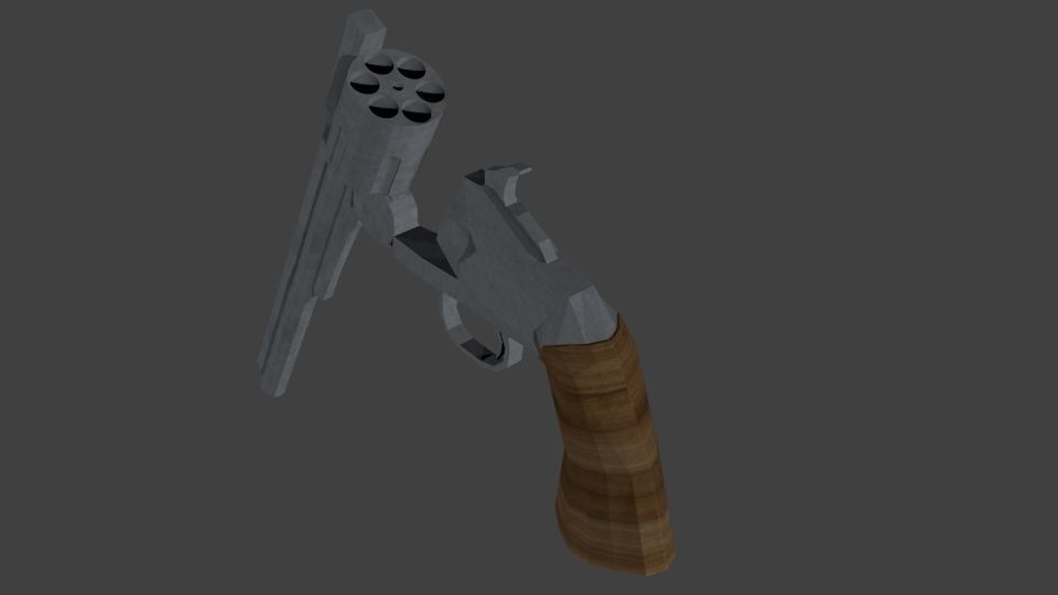 Smith and western Revolver Low-poly 3D model_2