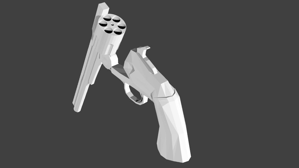 Smith and western Revolver Low-poly 3D model_3