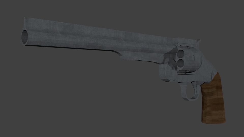 Smith and western Revolver Low-poly 3D model_4