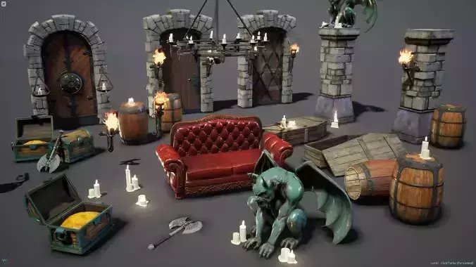 Fantasy Props Interior Pack Low-poly 3D model