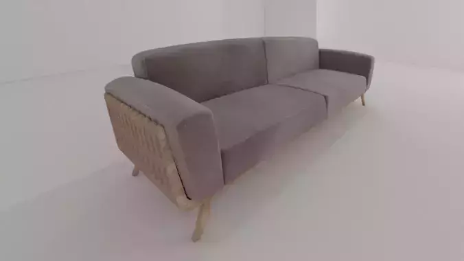 sofa doble 076 Low-poly 3D model