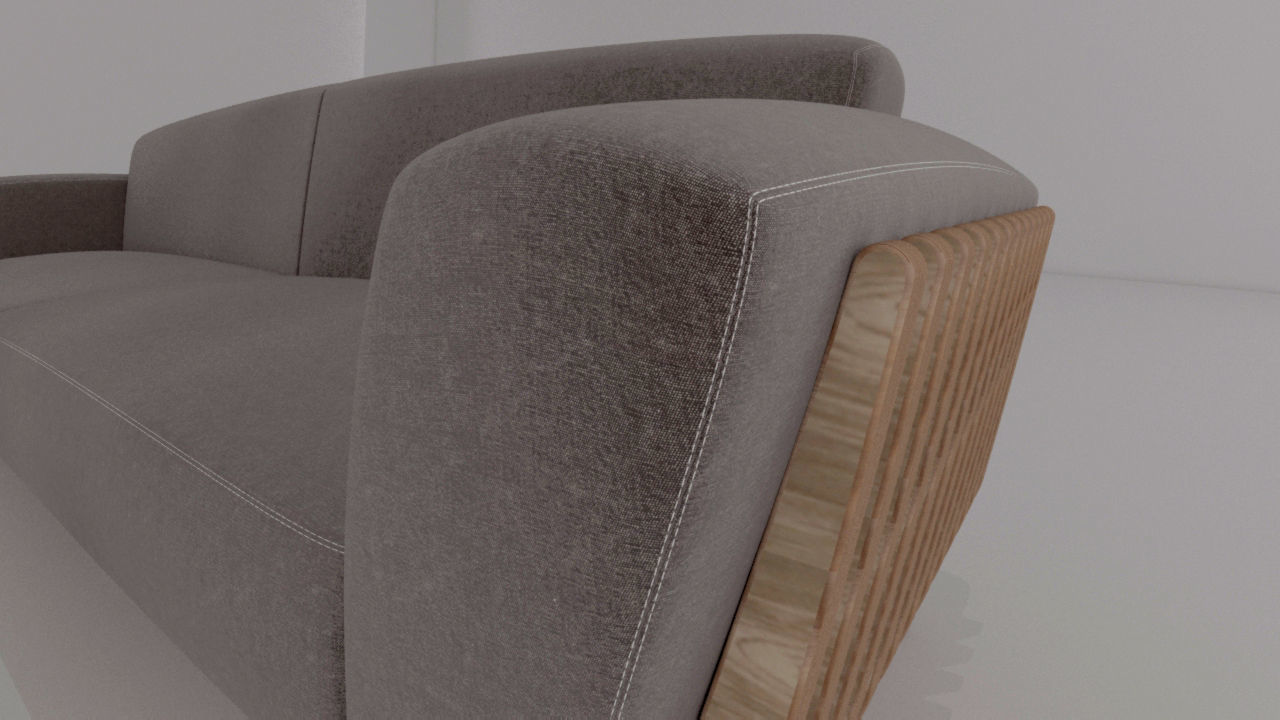 sofa doble 076 Low-poly 3D model_3