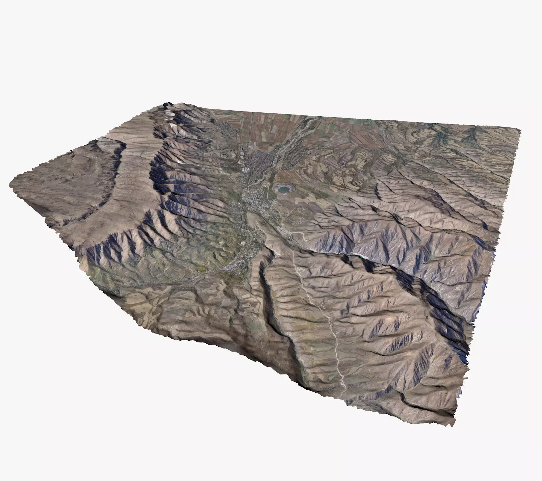Mountain range with mountains and valleys 3D model