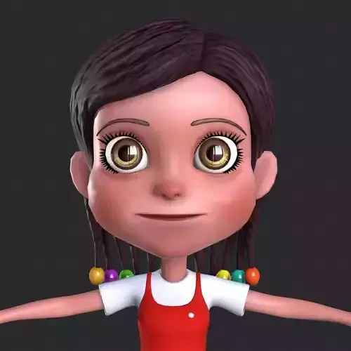 Little Girl 3d Model Low-poly 3D model