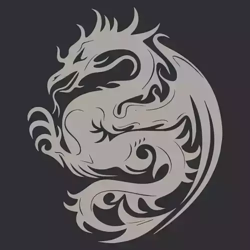 2d vectors CNC router Plasma DXF EPS dragon 3D model