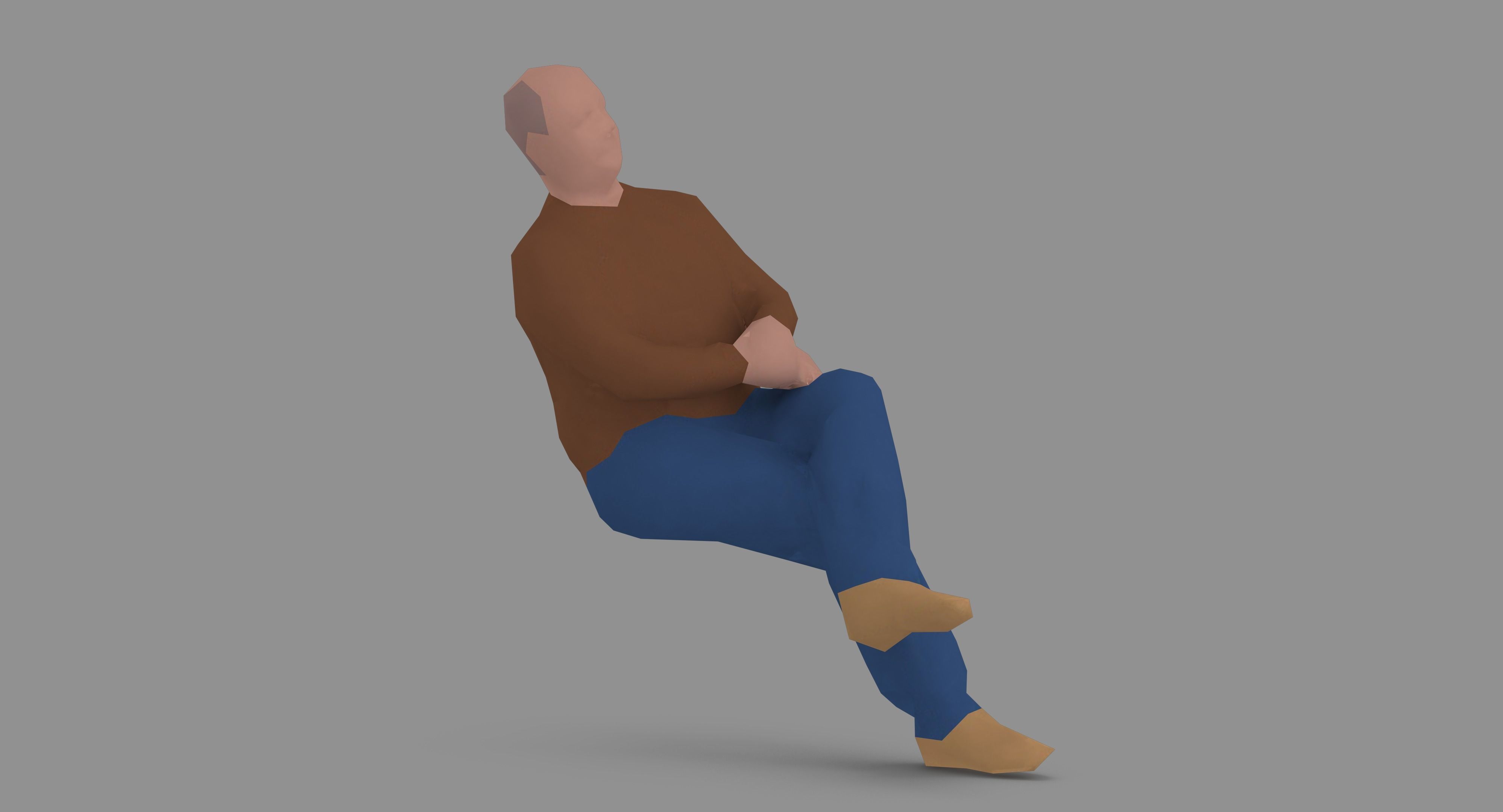 Man 1k 216 Low-poly 3D model_3